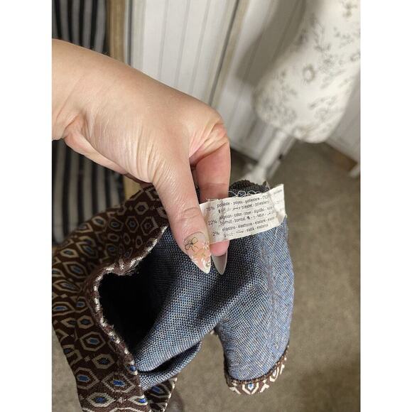 Zara Midi Sweater Dress Brown Blue Short Sleeve Bodycon Womens Sz Small - Picture 4 of 7